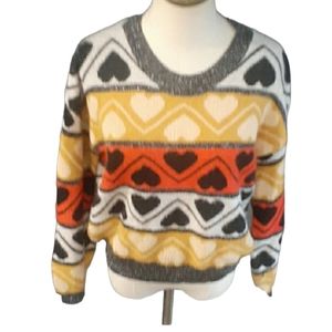 Michelle women's heart crewneck pullover sweater size M